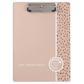 UW EIGEN LOGO Trendy Beige & Terracotta Stippen Klembord (Voorkant)