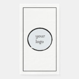 Uw eigen Logo zwarte lijngrens Servet