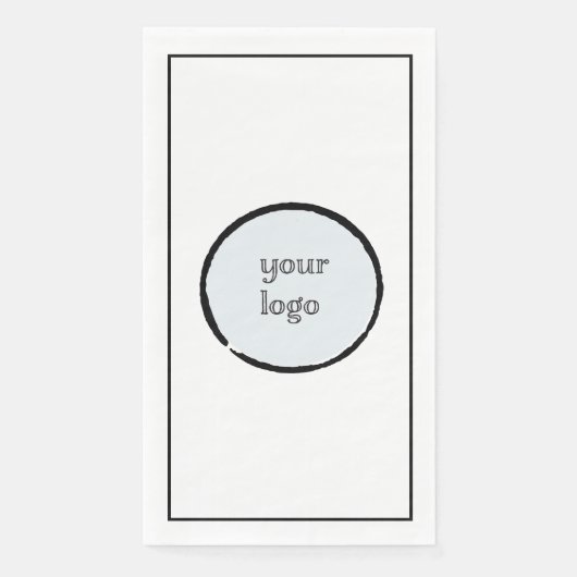 Uw eigen Logo zwarte lijngrens Servet (Voorkant)