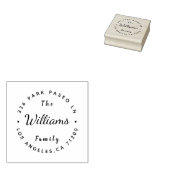 Uw eigen moderne familienaam retouradres Rubber Rubberstempel (Gestempeld)