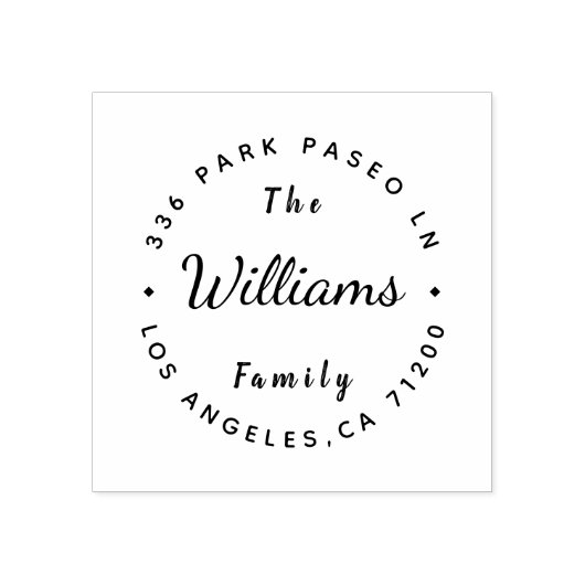 Uw eigen moderne familienaam retouradres Rubber Rubberstempel (Afrduk)