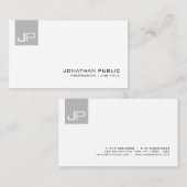 Uw eigen monogram Elegant Moderne Professionele Gr Visitekaartje (Voorkant / Achterkant)
