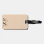 Uw eigen naam en banenminimalistische bruine piram bagagelabel (Achterkant horizontaal)