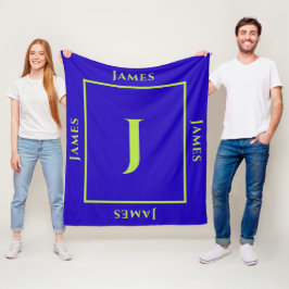 Uw eigen naam, initiaal en kleurenmonogram fleece deken