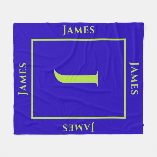 Uw eigen naam, initiaal en kleurenmonogram fleece deken (Voorkant (Horizontaal))