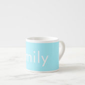 Uw eigen naam of woord | Soft Sky Blue Espresso Kop (Voorkant rechts)