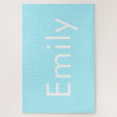 Uw eigen naam of woord | Soft Sky Blue Legpuzzel (Verticaal)