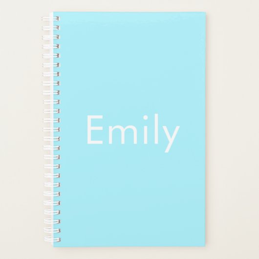 Uw eigen naam of woord | Soft Sky Blue Planner (Voorkant)