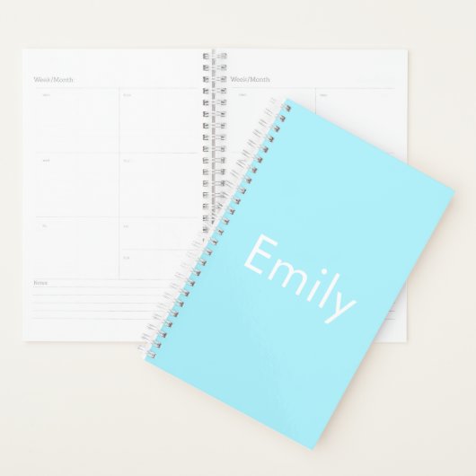 Uw eigen naam of woord | Soft Sky Blue Planner (Display)