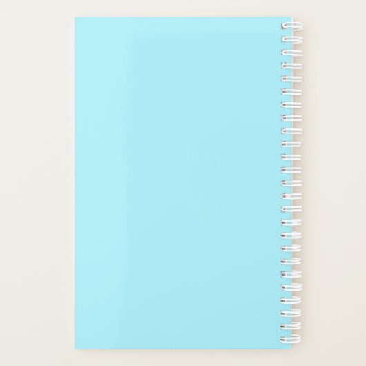 Uw eigen naam of woord | Soft Sky Blue Planner (Achterkant)