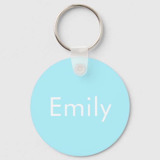 Uw eigen naam of woord | Soft Sky Blue Sleutelhanger (Voorkant)
