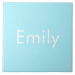 Uw eigen naam of woord | Soft Sky Blue Tegeltje<br><div class="desc">Je eigen naam of aangepast woord afgedrukt.</div>