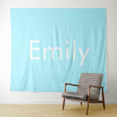 Uw eigen naam of woord | Soft Sky Blue Wandkleed (In Situ (horizontaal))