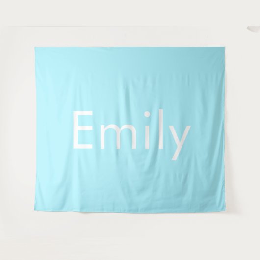 Uw eigen naam of woord | Soft Sky Blue Wandkleed (Voorkant (horizontaal))