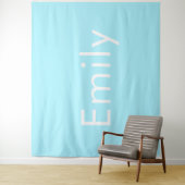 Uw eigen naam of woord | Soft Sky Blue Wandkleed (In situ)