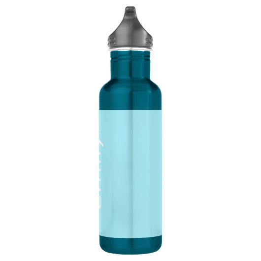 Uw eigen naam of woord | Soft Sky Blue Waterfles (Rechts)