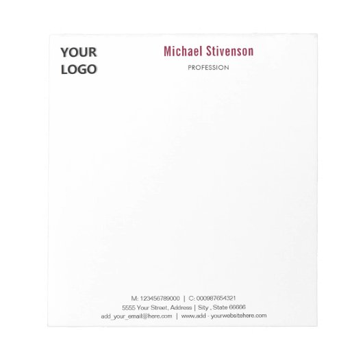 Uw eigen ontwerp aangepaste bedrijf notitieblok sj (Voorkant)