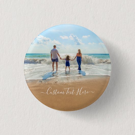 Uw eigen ontwerp aangepaste foto tekst Button (Voorkant)