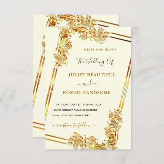 Uw eigen ontwerp kunst ingelijst gouden bruiloft u (Voorkant / Achterkant)