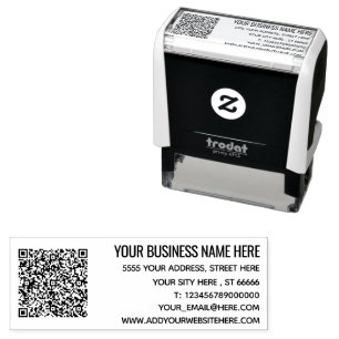 Uw eigen ontwerpadres QR code stempel voorbeeld