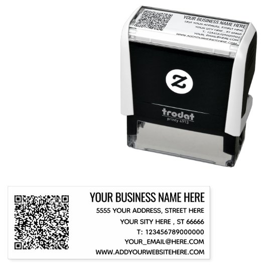 Uw eigen ontwerpadres QR code stempel voorbeeld (In situ)
