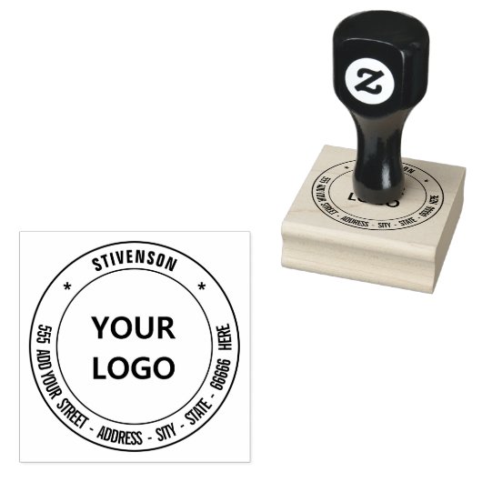 Uw Eigen Ontwerpnaam Logo en Adres Rubberzegel Rubberstempel (Gestempeld)