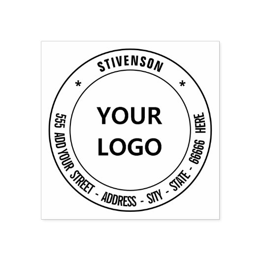 Uw Eigen Ontwerpnaam Logo en Adres Rubberzegel Rubberstempel (Afrduk)