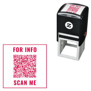 Uw eigen ontwerpstempel met QR Code Scan Info Zelfinktende Stempel