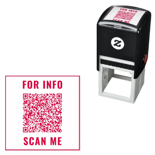 Uw eigen ontwerpstempel met QR Code Scan Info Zelfinktende Stempel (In situ)