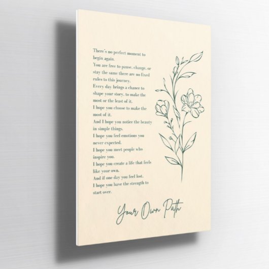 Uw eigen pad Bloemen Custom Inspirerend Poster
