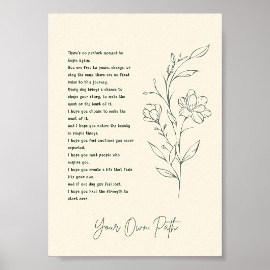 Uw eigen pad Bloemen Custom Inspirerend Poster (Voorkant)