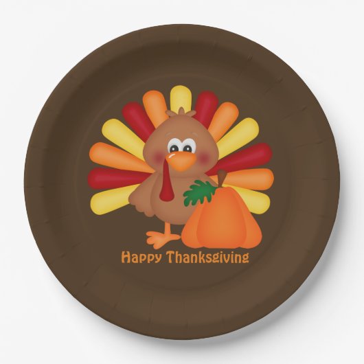 Uw eigen papieren Bord 9-inch Thanksgiving Turkije (Voorkant)