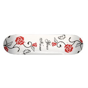 Uw eigen skateboard - Roos wijn en vlinder