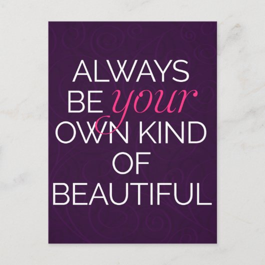 Uw eigen soort mooie citaat briefkaart (Voorkant)