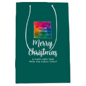 Uw eigen tekst Afbeelding Logo Vrolijke Kerst Sjab Medium Cadeauzakje (Voorkant)