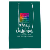 Uw eigen tekst Afbeelding Logo Vrolijke Kerst Sjab Medium Cadeauzakje (Achterkant)