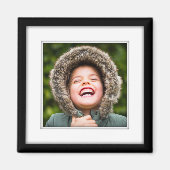 Uw eigen vierkant foto met zwarte inlay-out magneet (Voorkant)