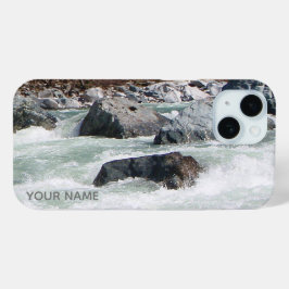 Uw eigen whitewater foto Persoonlijk horizontaal iPhone 15 Case
