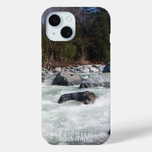 Uw eigen whitewater foto Persoonlijk verticaal iPhone 15 Case