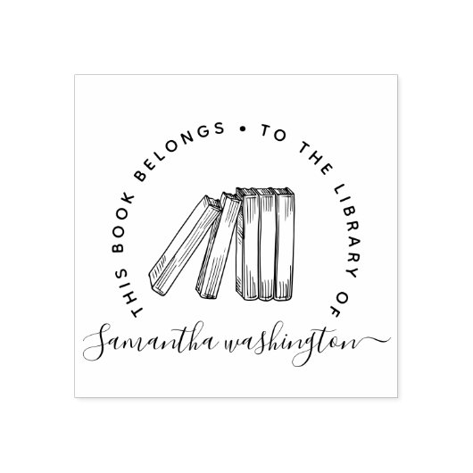 Uw Elegante Antieke Aangepaste Bibliotheekboeken Rubberstempel (Afrduk)