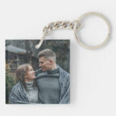 Uw elegante classy monogram liefde hart pijlen sleutelhanger (Achterkant)