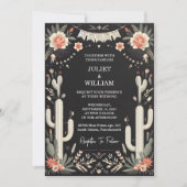 Uw Elegante Fiesta Cactus Bloemen Mexicaanse Bruil Kaart (Voorkant)