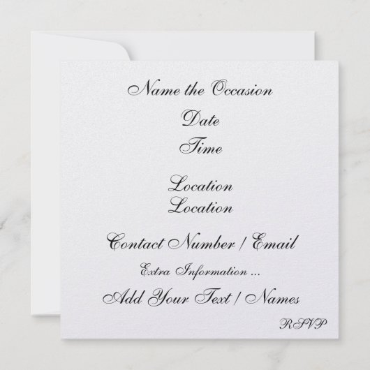 Uw elegante gelegenheid - SRF Save The Date (Achterkant)