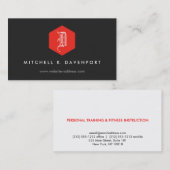 UW ELEGANTE MONOGRAM LOGO IN ROOD EN ZWART VISITEKAARTJE (Voorkant / Achterkant)