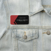 Uw elegante zwarte en donkerrode professionele sti naamplaatje (In situ)