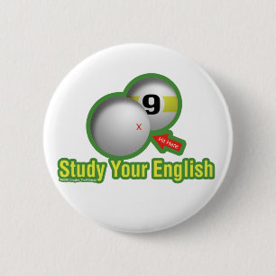 Uw Engels bestuderen Ronde Button 5,7 Cm