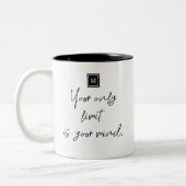 Uw enige limiet is uw mind quote monogram tweekleurige koffiemok (Links)
