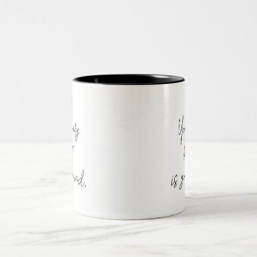 Uw enige limiet is uw mind quote monogram tweekleurige koffiemok (Center)