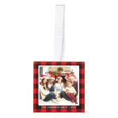 Uw familie 4 Foto Collage Red Pset Decoratie (Voorkant)