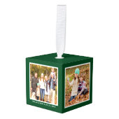 Uw familie 4 fotocollage groen decoratie (Voorkant hoekig)